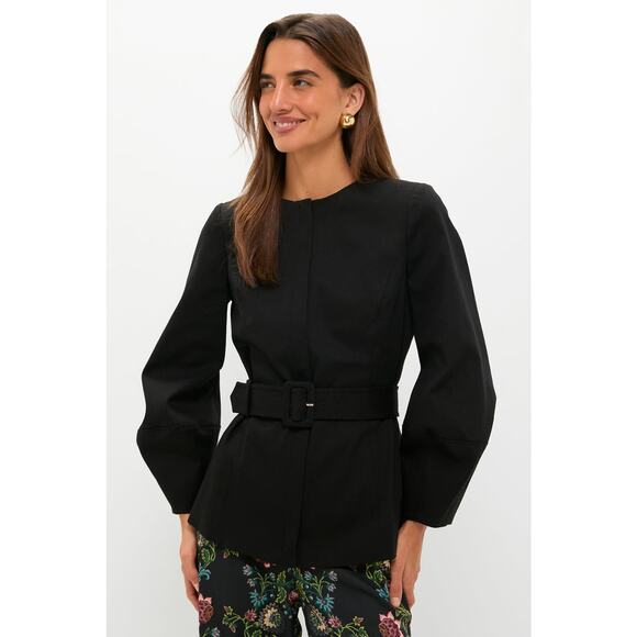 Tuckernuck Tops - TUCKERNUCK Black Long Sleeve Structured Rhoda Tunic Top Size 14 NWT